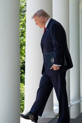 United States President Donald J Trump arrives for a luncheon for Gold Star Mothers and Angel Mothers to honor Mother™s Day, in the Rose Garden of the White House in Washington, DC, USA, on Friday, May 8, 2026. Copyright: xAaronxSchwartzx xPoolxviaxCNPx MediaPunchx