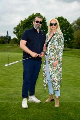 ABB PROMIGOLF - Franziska Knuppe und Ehemann Christian Moestl zu Gast beim ersten Charity Promi-AM Golfrunier zu gunstemn von Kinderwohl Berlin und Geka e.V. auf dem Golf und Country Club am Motzener See in Mittenwalde Brandenburg am 09.05.2026 Brandenburg Deutschland