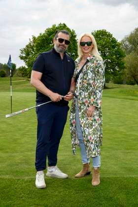 ABB PROMIGOLF - Franziska Knuppe und Ehemann Christian Moestl zu Gast beim ersten Charity Promi-AM Golfrunier zu gunstemn von Kinderwohl Berlin und Geka e.V. auf dem Golf und Country Club am Motzener See in Mittenwalde Brandenburg am 09.05.2026 Brandenburg Deutschland