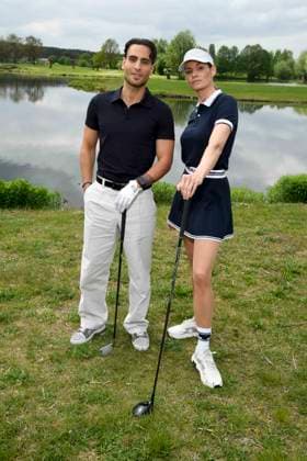 ABB PROMIGOLF - Timur Uelker und Rebecca Kunikowski zu Gast beim ersten Charity Promi-AM Golfrunier zu gunstemn von Kinderwohl Berlin und Geka e.V. auf dem Golf und Country Club am Motzener See in Mittenwalde Brandenburg am 09.05.2026 Brandenburg Deutschland