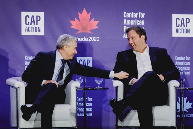 (L-R) Francois-Philippe Champagne, Finanzminister von Kanada, und Lars Klingbeil, Bundesminister der Finanzen, aufgenommen im Rahmen der Veranstaltung Global Progress Action in Toronto, 09.05.2026. Fotografiert im Auftrag des Bundesministeriums der Finanzen. Toronto Kanada Copyright: xFlorianxGaertner BMFx