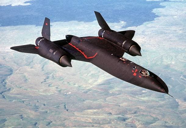 RECORD DATE NOT STATED Photograph of a U.S. Air Force Lockheed SR-71A Blackbird Photograph of a U.S. Air Force Lockheed SR-71A Blackbird from the 9th Strategic Reconnaissance Wing near Beale Air Force Base, California. Dated 1988 Editorial use only. All other uses to be cleared with the copyright owner (World History Archive), in advance., WHA_047_0457.jpg, Lockheed SR-71A Blackbird; U.S. Air Force; 9th Strategic Reconnaissance Wing; Beale Air Force Base; California; 1988; aircraft; military; reconnaissance; supersonic; jet; airplane; aviation; speed; high altitude; spy plane; Cold War; black; sleek; powerful; iconic; history; technology; United States; fast; air superiority; intelligence gathering; Mach 3; stealth; legendary; historic. Copyright: xWorldxHistoryxArchivex