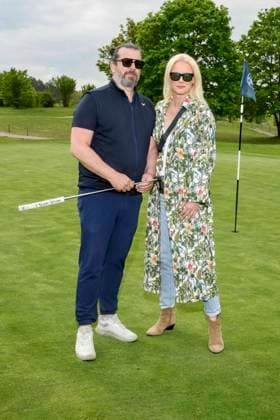 ABB PROMIGOLF- Franziska Knuppe mit Ehemann Christian Moestl zu Gast beim ersten Charity Promi-AM Golfturnier zu gunstemn von Kinderwohl Berlin und Geka e.V. auf dem Golf und Country Club am Motzener See in Mittenwalde Brandenburg am 09.05.2026 Brandenburg Deutschland