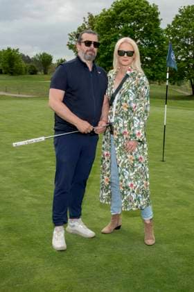 ABB PROMIGOLF- Franziska Knuppe mit Ehemann Christian Moestl zu Gast beim ersten Charity Promi-AM Golfturnier zu gunstemn von Kinderwohl Berlin und Geka e.V. auf dem Golf und Country Club am Motzener See in Mittenwalde Brandenburg am 09.05.2026 Brandenburg Deutschland