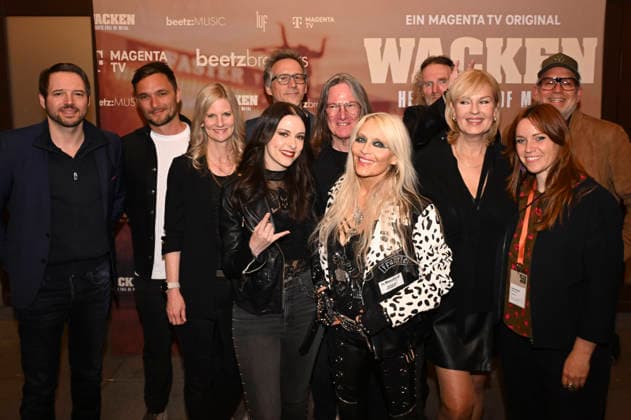 Daniel Guhl, Gast, Dorothea Jacob, Jennifer Haben, Gast, Thomas Jensen, Doro Pesch, Holger Hübner, Cordula Kablitz-Post, Adele Kohout und Christian Beetz bei der Premiere des Magenta TV-Dokumentarfilms Wacken - Hearts Full of Metal auf dem DOK.fest München 2026 im Deutschen Theater. München, 09.05.2026