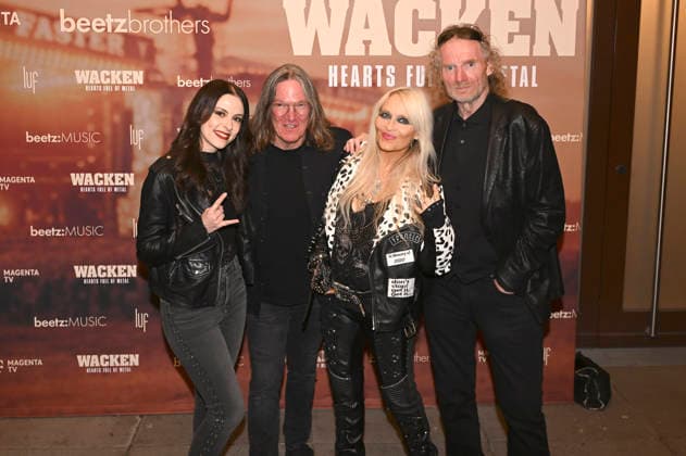 Jennifer Haben, Thomas Jensen, Doro Pesch und Holger Hübner bei der Premiere des Magenta TV-Dokumentarfilms Wacken - Hearts Full of Metal auf dem DOK.fest München 2026 im Deutschen Theater. München, 09.05.2026