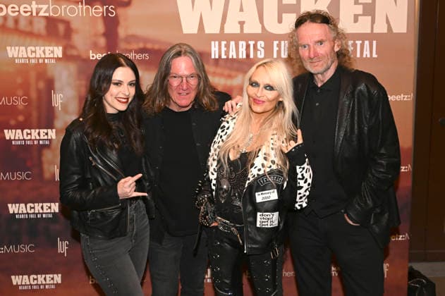 Jennifer Haben, Thomas Jensen, Doro Pesch und Holger Hübner bei der Premiere des Magenta TV-Dokumentarfilms Wacken - Hearts Full of Metal auf dem DOK.fest München 2026 im Deutschen Theater. München, 09.05.2026