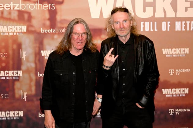 Thomas Jensen und Holger Hübner bei der Premiere des Magenta TV-Dokumentarfilms Wacken - Hearts Full of Metal auf dem DOK.fest München 2026 im Deutschen Theater. München, 09.05.2026