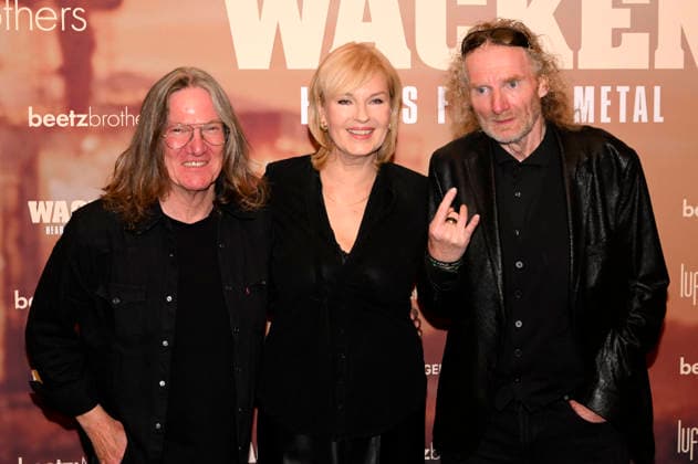Thomas Jensen, Cordula Kablitz-Post und Holger Hübner bei der Premiere des Magenta TV-Dokumentarfilms Wacken - Hearts Full of Metal auf dem DOK.fest München 2026 im Deutschen Theater. München, 09.05.2026