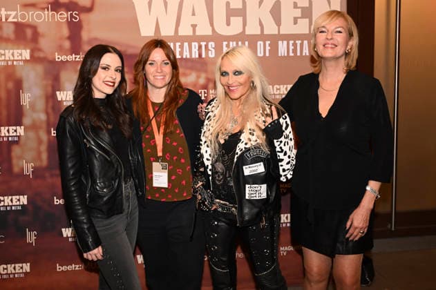Jennifer Haben, Adele Kohout, Doro Pesch und Cordula Kablitz-Post bei der Premiere des Magenta TV-Dokumentarfilms Wacken - Hearts Full of Metal auf dem DOK.fest München 2026 im Deutschen Theater. München, 09.05.2026