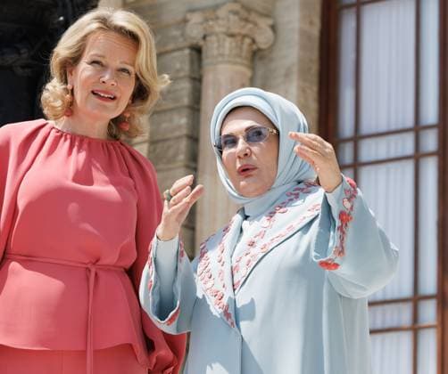 Queen Mathilde of Belgium and Turkish First Lady Emine Erdogan meet in Istanbul, on the first day of a Belgian economic mission to Turkey, on Sunday 10 May 2026. The Queen of the Belgians is visiting Turkey from 10 to 14 May.  POOLxBENOITxDOPPAGNE 173395392