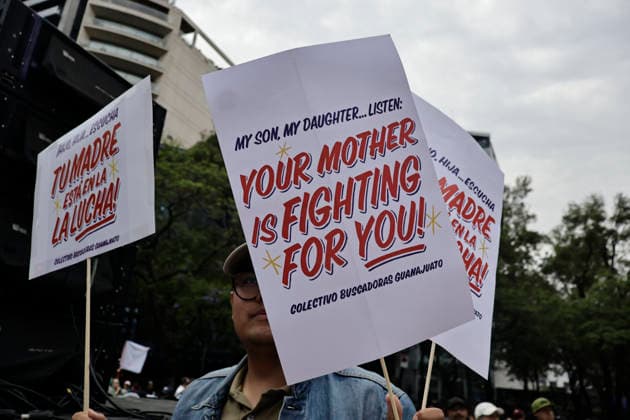 May 10, 2026, Mexico City, Cdmx, Mexico: Thousands of mothers of victims of enforced and collective disappearances from across Mexico marched along Paseo de la Reforma Avenue toward the Angel of Independence monument to demand answers from Claudia Sheinbaum s government regarding the lack of progress in finding their children. They stated that the resources used to accommodate tourists for the 2026 FIFA World Cup should be used to search for the more than 133,000 victims of this crime. The mothers of the disappeared demanded that the government accept international aid due to the crisis the country faces as a result of the ongoing crime, the failure to find those responsible, the lack of searches for their children, and the failure to prior - ZUMAp204 20260510_zip_p204_036 Copyright: xJosuexPerezx