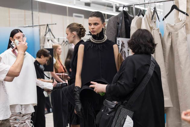 AUSTRALIAN FASHION WEEK, Models prepare backstage ahead of the Toni Maticevski Runway Show during AFC Australian Fashion Week at the Collider, in Sydney, Monday, May 11, 2026. ( NO ARCHIVING SYDNEY NEW SOUTH WALES AUSTRALIA  Copyright: xANNAxKUCERAx 20260511186707647484