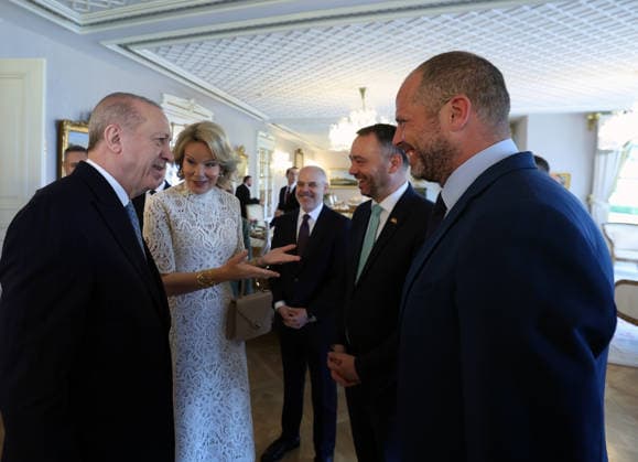 Turkish President Recep Tayyip Erdogan ISTANBUL, TURKIYE - MAY 11: (----EDITORIAL USE ONLY - MANDATORY CREDIT - TURKISH PRESIDENCY MUSTAFA KAMACI HANDOUT - NO MARKETING NO ADVERTISING CAMPAIGNS - DISTRIBUTED AS A SERVICE TO CLIENTS----) Turkish President Recep Tayyip Erdogan and Turkish First Lady Emine Erdogan meet with Queen Mathilde of Belgium at Dolmabahce Palace in Istanbul, Turkiye, on May 11, 2026. TUR Presidency Mustafa Kamaci Anadolu Istanbul Turkey. Editorial use only. Please get in touch for any other usage.  Copyright: x2026xAnadoluxTURxPresidencyx xMustafaxKamacix