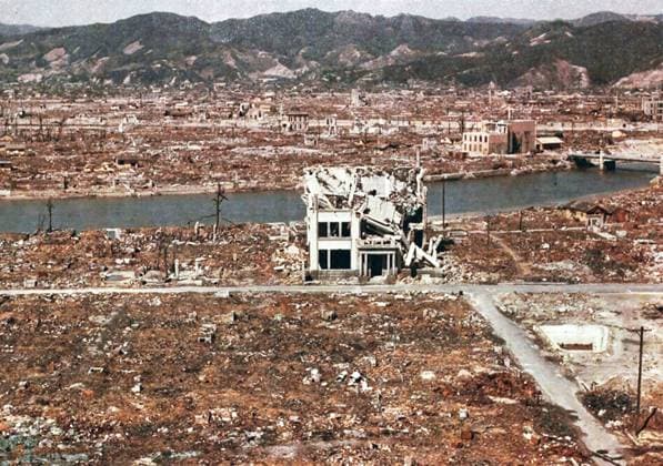RECORD DATE NOT STATED World War II, after the explosion of the atom bomb in August 1945Hiroshima World War II, after the explosion of the atom bomb in August 1945 Hiroshima, Japan Editorial use only. All other uses to be cleared with the copyright owner (World History Archive), in advance., WHA_059_0766.jpg, World War II; atomic bomb; explosion; Hiroshima; Japan; August 1945; devastation; destruction; aftermath; nuclear warfare; mushroom cloud; atomic explosion; war; tragedy; historical event; atomic bomb aftermath; Hiroshima bombing; nuclear bomb; WWII; atomic destruction; Hiroshima devastation; atomic bomb explosion; Hiroshima tragedy; WWII history; Hiroshima aftermath; nuclear devastation; WWII Japan; atomic bomb Hiroshima; WWII atomic Copyright: xWorldxHistoryxArchive ARPLx
