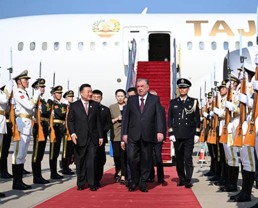 (260511) -- BEIJING, May 11, 2026 -- Tajikistan s President Emomali Rahmon arrives in Beijing, capital of China, May 11, 2026. At the invitation of Chinese President Xi Jinping, Tajikistan s President Emomali Rahmon arrived in Beijing on Monday for a state visit to China from May 11 to 14. ) CHINA-BEIJING-TAJIKISTAN-PRESIDENT-ARRIVAL (CN) DaixTianfang 