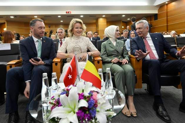 Queen Mathilde Attends 2026 Turkey Economic Mission ISTANBUL, TURKEY - MAY 11: Maxime Prevot (Les Engages), Deputy Prime Minister and Minister of Foreign Affairs foreign of Federal Government and Queen Mathilde of Belgium pictured attending The business world and entrepreneurship as drivers of women s empowerment during the Belgian Economic Mission to the Republic of Turkey on May 11, 2026 in Istanbul, Turkey, 11 05 2026 Istanbul Turkey  Copyright: xPhilipxReynaersx