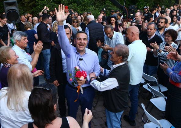May 11, 2026, Athens, Greece: Former Greek prime minister Alexis Tsipras is greeted by supporters as he arrives for a public speech in Athens, fueling speculation that he is close to announcing the formation of a new political party. Crowds gathered to welcome him ahead of the closely watched appearance. Athens Greece - ZUMAv62_ 20260511_zaf_v62_011 Copyright: xAristidisxVafeiadakisx