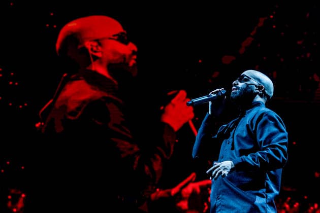 Arcangel concert at the Movistar Arena The American artist Arcangel during a performance at the Movistar Arena, on May 11, 2026, in Madrid Spain The concert is part of his world tour La 8va Maravilla World Tour 20 Aniversario, with which he celebrates two decades of career as one of the great icons of reggaeton and Latin trap Espana  Copyright: xRicardoxRubiox 7516273