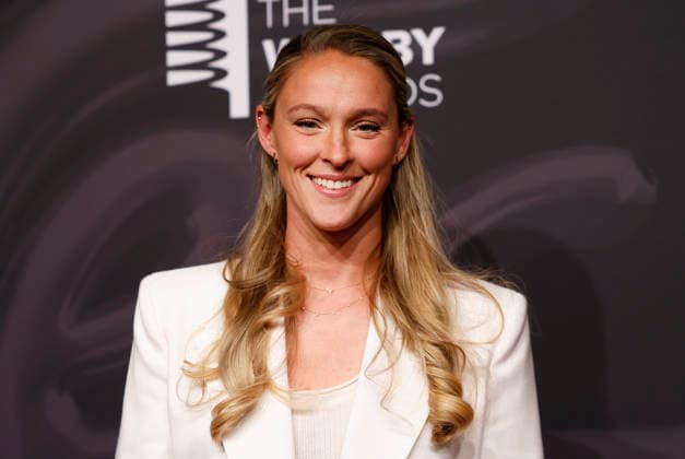 Kylie Kelce arrives on the red carpet at the 30th Annual Webby Awards at Cipriani Wall Street on Monday, May 11, 2026 in New York City.  NYP20260511209 JOHNxANGELILLO