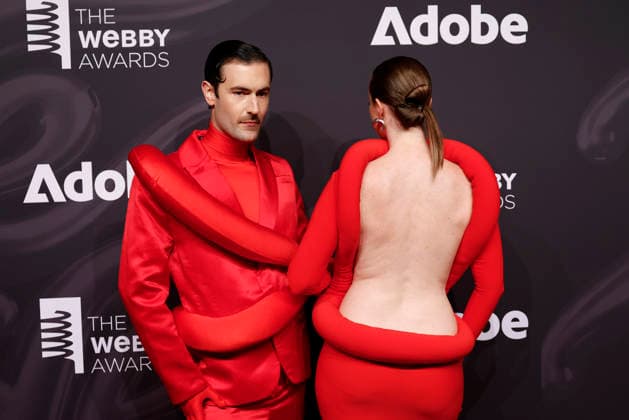 Nelson Tiberghien and Isabelle Chaput arrive on the red carpet for the 30th Annual Webby Awards at Cipriani Wall Street on Monday, May 11, 2026 in New York City.  NYP20260511216 JOHNxANGELILLO