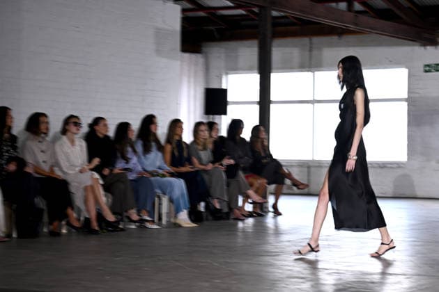 AUSTRALIAN FASHION WEEK, A model walks the runway wearing creations by Australian designer Bianca Spender, during Australian Fashion Week in Sydney, Tuesday, May 12, 2026. ( NO ARCHIVING SYDNEY NEW SOUTH WALES AUSTRALIA  Copyright: xDANxHIMBRECHTSx 20260512190994013286