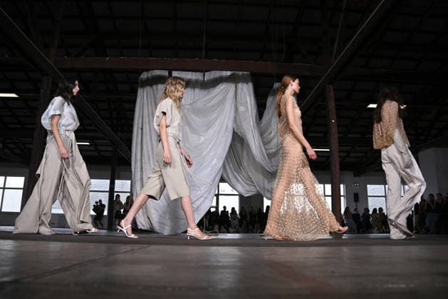 AUSTRALIAN FASHION WEEK, Models walk the runway wearing creations by Australian designer Bianca Spender, during Australian Fashion Week in Sydney, Tuesday, May 12, 2026. ( NO ARCHIVING SYDNEY NEW SOUTH WALES AUSTRALIA  Copyright: xDANxHIMBRECHTSx 20260512141392924515