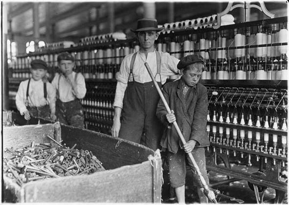 RECORD DATE NOT STATED Child labour: Sweeper and doffer boys in Lancaster Cotton Mills, USA 1910 Child labour: Sweeper and doffer boys in Lancaster Cotton Mills, USA 1910 Editorial use only. All other uses to be cleared with the copyright owner (World History Archive), in advance., WHA_068_0564.jpg, Child labour; sweeper; doffer boys; Lancaster Cotton Mills; USA; 1910; industrial revolution; child workers; textile industry; child labor laws; working conditions; exploitation; poverty; historical; black and white; young boys; factory; labor; American history; social issues; child rights; industrialization; child exploitation; child workers; child labor reform; child labor practices; child labor regulations; child labor statistics; child labor Copyright: xWorldxHistoryxArchivex
