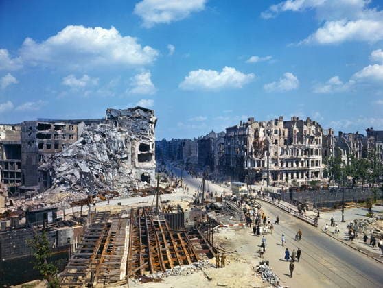RECORD DATE NOT STATED World War two: Ruined buildings in berlin, World War two: Ruined buildings in berlin, germany, 1945 Editorial use only. All other uses to be cleared with the copyright owner (World History Archive), in advance., WHA_069_0369.jpg, World War two; Berlin; Germany; 1945; Ruined buildings; Destruction; War; Historical; Europe; Cityscape; Urban; Devastation; Architecture; Bombed; Allies; Conflict; WWII; Destruction; Ruins; Desolation; History; Battle; Military; Allies; Axis; Berlin Wall; Post-war; Reconstruction; Urban landscape; European history; War-torn. Copyright: xWorldxHistoryxArchivex