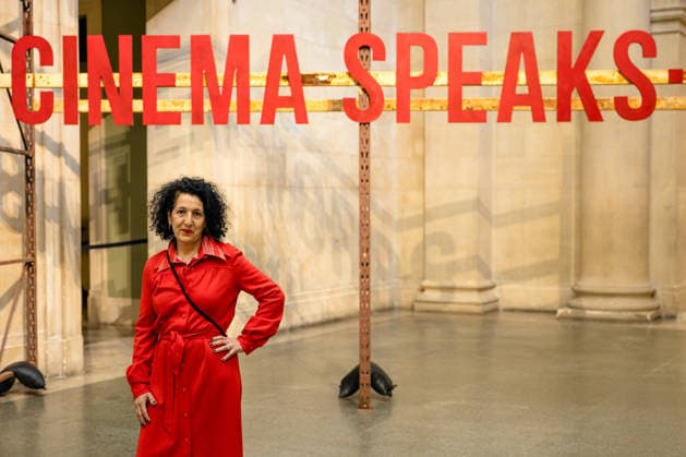 When Words Fall Silent, Cinema Speaks by Zineb Sedira at Tate Britain, London, UK 12 May 2026 Algerian-French artist Zineb Sedira poses with her new commission When Words Fall Silent, Cinema Speaks in the Duveen Galleries at Tate Britain, London, UK, on 12 May 2026. The large-scale immersive installation, the artist s largest UK commission to date, draws on family archives and the history of cinema to explore themes of memory, migration and trauma., Credit:Pete Speller Avalon  Copyright: xPetexSpellerx xAvalonx 1098289113