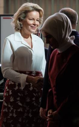 Queen Mathilde of Belgium and pictured prior to a visit to the Central Bank of Turkiye, on day three of a Belgian economic mission to Turkey, in Istanbul on Tuesday 12 May 2026. The Queen of the Belgians is visiting Turkey from 10 to 14 May.  BENOITxDOPPAGNE 173588956