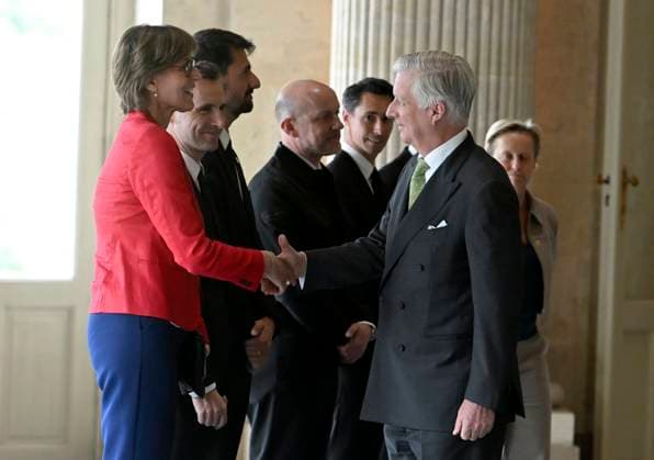 The King Receives The Belgian Winter Olympics And Paralympics Athletes BRUSSELS, BELGIUM - MAY 12 : King Philippe receives the Belgian athletes who represented our country at the Milan-Cortina Winter Olympics and Paralympics at Laeken Castle. The athletes support staff and representatives of the Belgian Olympic and Interfederal Committee (BOIC-COIB), the Belgian Paralympic Committee (BPC) and the relevant sports federations will also be present..on May 12, 2026 in Brussels, Belgium, 12 05 2026 Brussels Belgium  Copyright: xBertxVanxDenxBrouckex