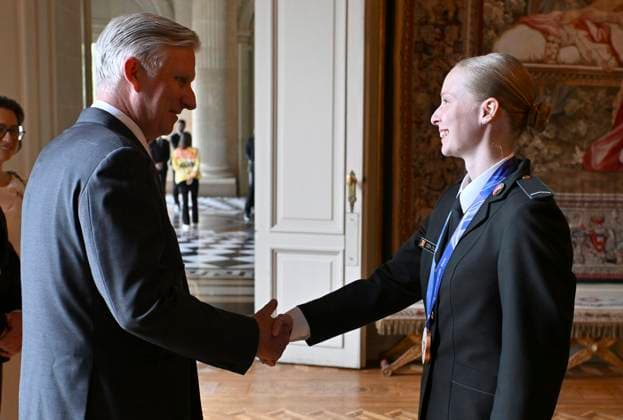 The King Receives The Belgian Winter Olympics And Paralympics Athletes BRUSSELS, BELGIUM - MAY 12 : King Philippe receives Tinneke Den Dulk and the Belgian athletes who represented our country at the Milan-Cortina Winter Olympics and Paralympics at Laeken Castle. The athletes support staff and representatives of the Belgian Olympic and Interfederal Committee (BOIC-COIB), the Belgian Paralympic Committee (BPC) and the relevant sports federations will also be present..on May 12, 2026 in Brussels, Belgium, 12 05 2026 Brussels Belgium  Copyright: xBertxVanxDenxBrouckex