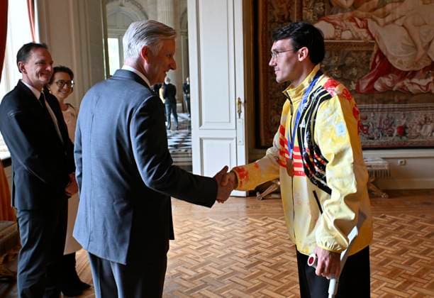 The King Receives The Belgian Winter Olympics And Paralympics Athletes BRUSSELS, BELGIUM - MAY 12 : King Philippe receives Stijn De Smet and the Belgian athletes who represented our country at the Milan-Cortina Winter Olympics and Paralympics at Laeken Castle. The athletes support staff and representatives of the Belgian Olympic and Interfederal Committee (BOIC-COIB), the Belgian Paralympic Committee (BPC) and the relevant sports federations will also be present..on May 12, 2026 in Brussels, Belgium, 12 05 2026 Brussels Belgium  Copyright: xBertxVanxDenxBrouckex