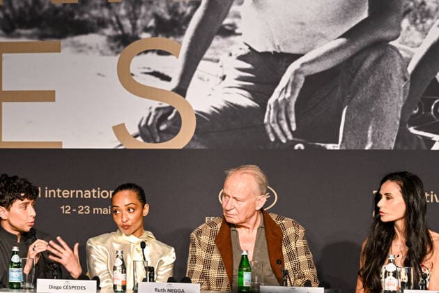 Diego Céspedes, Ruth Negga, Stellan Skarsgard, Demi Moore lors de la conférence de presse du jury lors du 79ème Festival International du Film de Cannes 12 23 mai 2026 , le 12 mai 2026 Estelle Carlier Pool Bestimage Press conference of the jury during the 79th Cannes International Film Festival on May 12th, 2026 Cannes France  Copyright: xEstellexCarlierx xPoolx xBestimagexEstellexCarlierx xPoolx xBestimagex