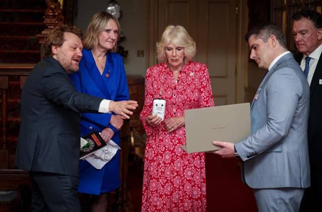 Image Licensed to Parsons Media. 12 05 2026. London, United Kingdom. The Queen- Reception for Medical Detection Dogs. Her Majesty The Queen, as Patron of Medical Detection Dogs, hosts a reception at Clarence House.  Copyright: xAndrewxParsonsx xParsonsxMediax PAR-9207-0005