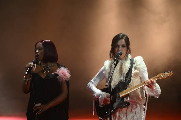 Cannes - Opening Ceremony Theodora and International Critics Week Jury Member Oklou perform on stage during the Opening Ceremony as part of the 79th Cannes Film Festival in Cannes, France on May 12, 2026. Photo by Eliot Blondet ABACAPRESS.COM Cannes France  Copyright: xBlondetxEliot ABACAx