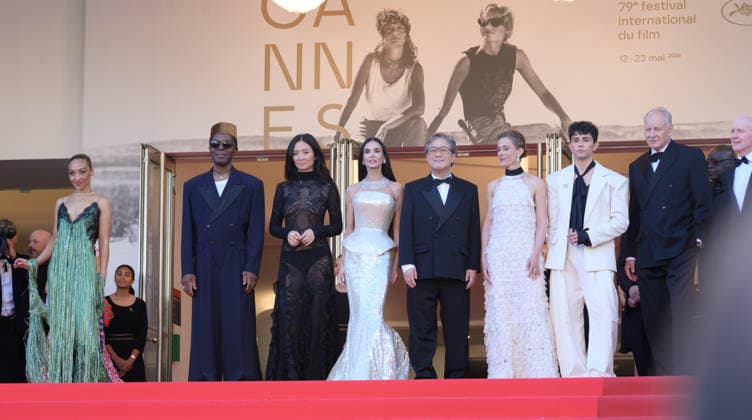 Electric Kiss Premiere at 79th Festival de Cannes - Cannes, France CANNES, FRANCE. May 12, 2026: Ruth Negga, Isaach de Bankole, Chloe Zhao, Demi Moore, Park Chan-Wook, Laura Wandel, Diego Cespedes, Stellan Skarsgard & Paul Laverty at the Grand Opening and premiere for The Electric Kiss at the 79th Festival de Cannes. Picture: Paul Smith Featureflash Cannes France Copyright: xPaulxSmithx xFeatureflashx