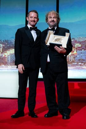 Cannes - Opening Ceremony LZ Elijah Wood and Peter Jackson on stage during the opening ceremony of the 79th annual Cannes Film Festival at Palais des Festivals on May 12, 2026 in Cannes, France. Photo by Laurent Zabulon ABACAPRESS.COM  Copyright: xZabulonxLaurentx
