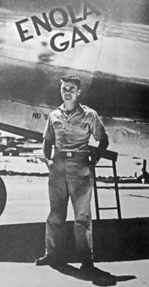 RECORD DATE NOT STATED Colonel Paul Tibbets, pilot of the B-29 Enola Gay Colonel Paul Tibbets, pilot of the B-29 Enola Gay. Charged with dropping the atomic bomb on Hiroshima, 6th August 1945. Editorial use only. All other uses to be cleared with the copyright owner (World History Archive), in advance., WHA_078_0596.jpg, Colonel Paul Tibbets; B-29 Enola Gay; atomic bomb; Hiroshima; pilot; World War II; 1945; military; history; aircraft; United States Air Force; Enola Gay; bombing; war; pilot portrait; American history; aviation; military pilot; nuclear bomb; Hiroshima bombing; 20th century; military aircraft; USAAF; atomic warfare; nuclear warfare; Hiroshima attack; military commander; American pilot; historical figure; war hero. Copyright: xWorldxHistoryxArchivex