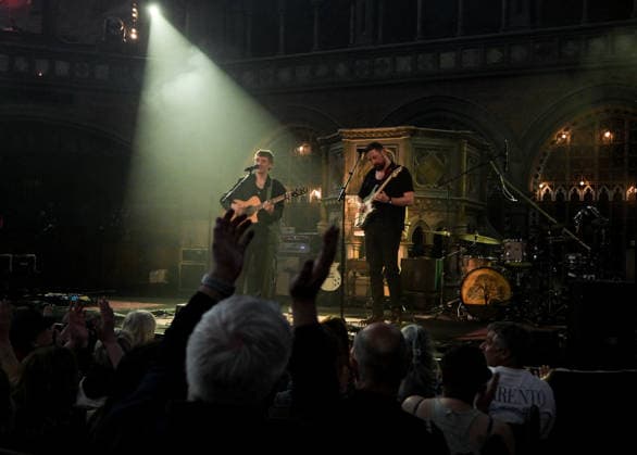 Colin Andrew and Mike Hogan (right) perform live in the Union Chapel, London, 12 May 2026 Colin Andrew (left) perform live with guest Mike Hogan in Union Chapel, London, 12 May 2026 ., Credit:Tina Korhonen Tina Korhonen - B162 Avalon United Kingdom, London  Copyright: xTinaxKorhonenx xTinaxKorhonenx-xB162x xAvalonx 1098417352