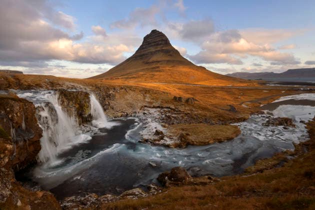 Creative Highlights World Kirkjufell at sunrise in Iceland. Beautiful landscape Ólafsfjörður, Fjallabyggð, Iceland CR_SSBW260510-2015221-01