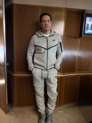 U.S. Secretary of State Marco Rubio WASHINGTON, D.C., USA - MAY 13: (----EDITORIAL USE ONLY - MANDATORY CREDIT - WHITE HOUSE X ACCOUNT HANDOUT - NO MARKETING NO ADVERTISING CAMPAIGNS - DISTRIBUTED AS A SERVICE TO CLIENTS----) U.S. Secretary of State Marco Rubio as he appears aboard Air Force One wearing the same grey tracksuit made famous during former Venezuelan President Nicolas Maduro s capture, in Washington, D.C., on May 13, 2026. White House via X Handout Anadolu Washington United States. Editorial use only. Please get in touch for any other usage.  Copyright: x2026xAnadoluxWhitexHousexviaxXx xHandoutx