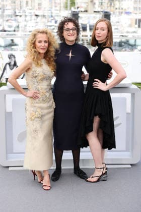 Cannes - Teenage Sex And Death At Camp Miasma Photocall Hannah Einbinder, Jane Schoenbrun and Gillian Anderson posing during Teenage Sex And Death At Camp Miasma photocall at the 79th annual Cannes Film Festival at Palais des Festivals on May 13, 2026 in Cannes, France. Photo by Jerome Domine ABACAPRESS.COM Cannes France  Copyright: xDominexJerome ABACAx