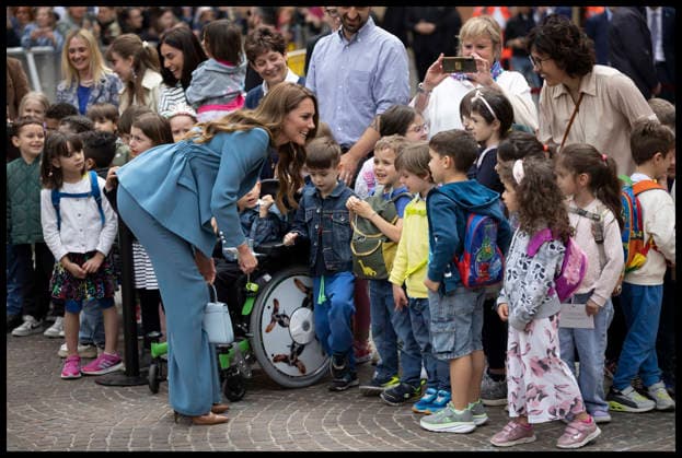 . 13 05 2026. Reggio Emilia, Italy. Kate Middleton. the Princess of Wales , arriving at the town hall in Reggio Emilia on day one of her visit to Italy.  xStephenxLockx xi-Imagesx IIM-26766-0009
