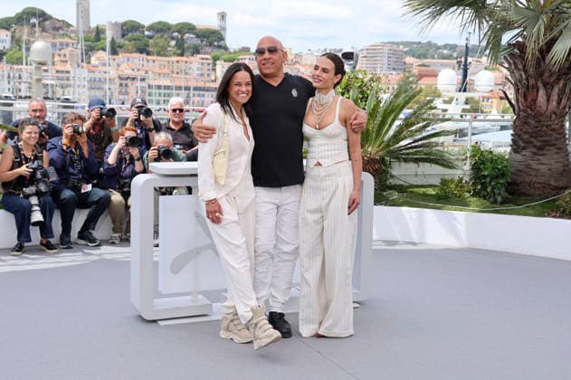 Michelle Rodriguez, Vin Diesel und Jordana Brewster beim Photocall zum Kinofilm The Fast and the Furious auf dem Festival de Cannes 2026 79 Internationale Filmfestspiele von Cannes am Palais des Festivals. Cannes, 13.05.2026
