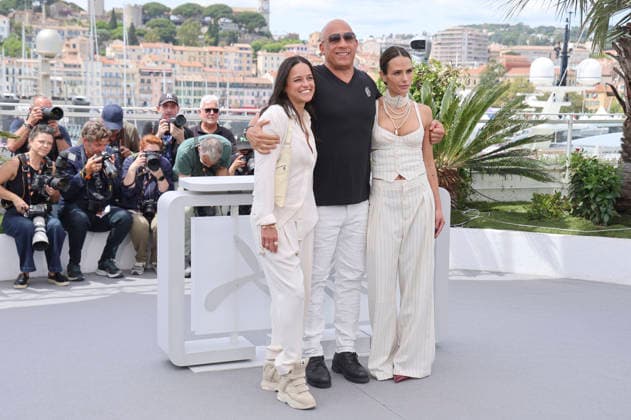 Michelle Rodriguez, Vin Diesel und Jordana Brewster beim Photocall zum Kinofilm The Fast and the Furious auf dem Festival de Cannes 2026 79 Internationale Filmfestspiele von Cannes am Palais des Festivals. Cannes, 13.05.2026