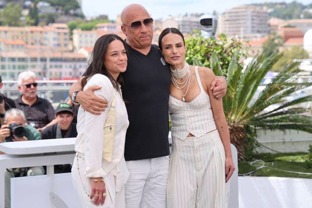 Michelle Rodriguez, Vin Diesel und Jordana Brewster beim Photocall zum Kinofilm The Fast and the Furious auf dem Festival de Cannes 2026 79 Internationale Filmfestspiele von Cannes am Palais des Festivals. Cannes, 13.05.2026