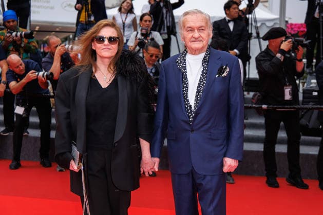 May 13, 2026, Cannes, France: Polish director Jerzy Skolimowski (R) attends the red carpet of Nagi Notes at the 79th Cannes Film Festival. Cannes France  - ZUMAs197 20260513_aaa_s197_141 Copyright: xMarcoxBaradax