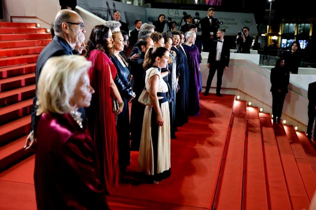 Vincent Garenq, guest, Mickaëlle Paty soeur de Samuel Paty , Emmanuelle Bercot, Delphine Ernotte Montée des marches du film Labandon lors du 79ème Festival International du Film de Cannes, le 13 mai 2026 Jacovides Moreau Bestimage Red carpet for Forsaken at the 79th Cannes International Film Festival on May 13, 2026 Cannes France  Copyright: xJACOVIDES-MOREAUx xBESTIMAGExJACOVIDES-MOREAUx xBESTIMAGEx